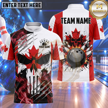 Maxcorners UK Bowling Shirt Sleek Curved Union Jack Multiple Options Personalized Name, Team Name 3D Shirt
