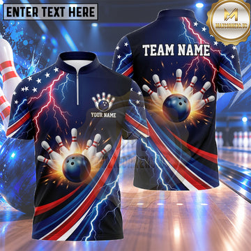 Maxcorners British Flag Bowling Jersey Elegant Curved Union Jack Multiple Options Personalized Name, Team Name 3D Shirt