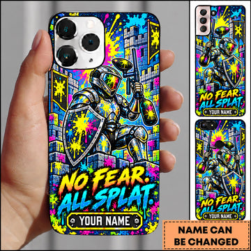 Maxcorners Paintball No Fear All Splat Action Player Personalized Name 3D Phone Case