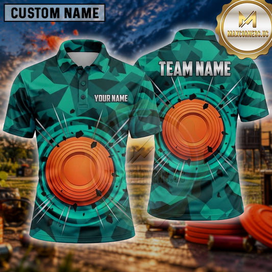 Maxcorners Trap Shooting Shirt Clay Shooting Explosive Target Multiple Options Personalized Name, Team Name 3D Shirt