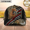 Maxcorners Black Red Silver Racing Stripe Camo Duck Hunting With Dogs Multi Options Personalized Name 3D Cap