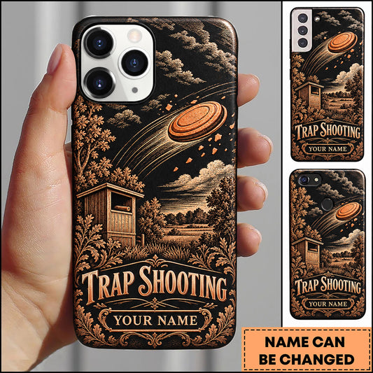 Maxcorners Trap Shooting Vintage Range Landscape Personalized Name 3D Phone Case