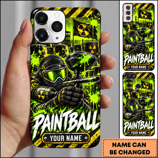 Maxcorners Paintball Tactical Masked Warrior Personalized Name 3D Phone Case