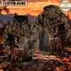 Maxcorners Deer Hunting Realistic Forest Camo Personalized Name 3D Hoodie