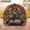 Maxcorners Dog Hunting And Duck Hunting Flying Waterfowl Design Multiple Options Personalized Name 3D Cap