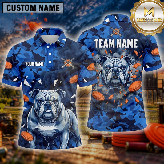 Maxcorners Trap Shooting Shirt Bulldog Portrait Multiple Options Personalized Name, Team Name 3D Shirt