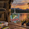 Maxcorners Neon Fishing Emblem Personalized Name 2D Acrylic Keychain Ornament (8 Fish Species)