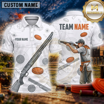 Maxcorners Clay Target Shooting Marksman Illustration Multiple Options Personalized Name, Team Name 3D Shirt