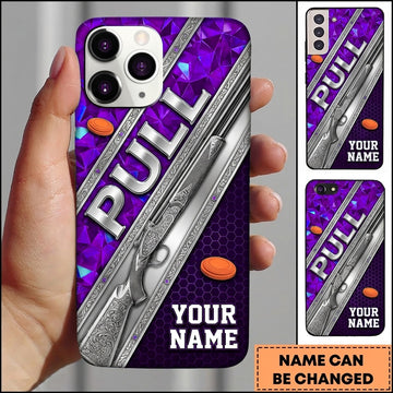 Maxcorners 12 Gauge Shooting Badge Pull Clay Target Personalized Name Trap Shooting Phone Case