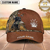 Maxcorners Rustic Brown Leather Flying Ducks Duck Hunting With Dogs Multi Options Personalized Name 3D Cap