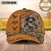 Maxcorners Duck Hunter Tan Leather Marsh Camo Dog Hunting Multicolor Options Personalized Name 3D Cap