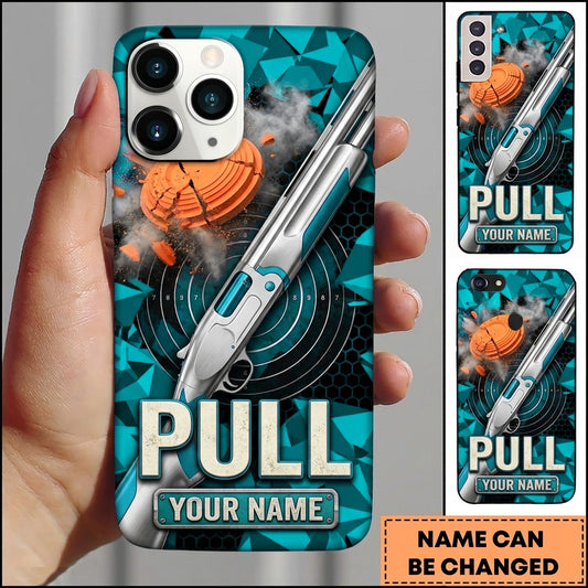 Maxcorners Steel Shotgun Badge Pull Clay Target Personalized Name Trap Shooting Phone Case