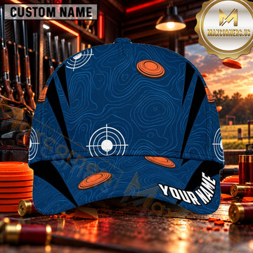 Maxcorners Topographic Clay Target Crosshair Clay Shooting Personalized Name 3D Cap