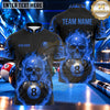 Maxcorners Haunted Skull Electric Flames Billiards Multiple Options Personalized Name, Team Name 3D Shirt