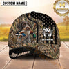 Maxcorners Black Star Flag Wetland Camo Duck Hunting Dog Cap, Multiple Breeds Personalized Name 3D Cap