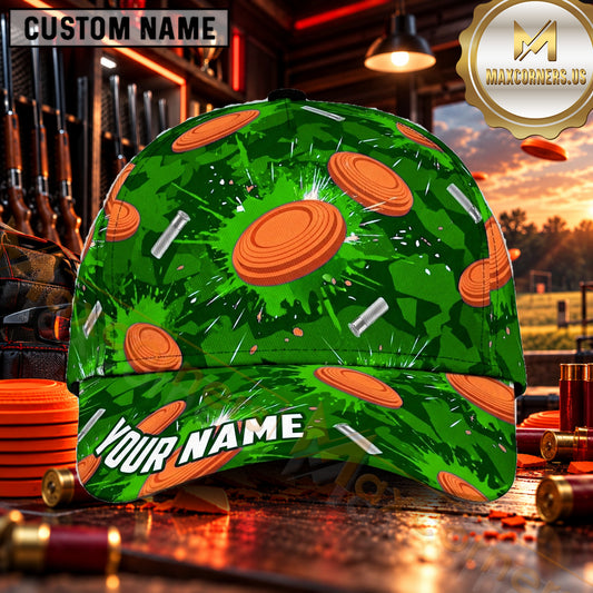 Maxcorners Flying Clay Targets Blue Camouflage Trap Shooting Personalized Name 3D Cap