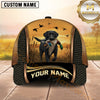 Maxcorners Golden Sunset Black Honeycomb Mesh Duck Hunting With Dogs Multi Options Personalized Name 3D Cap