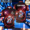 Maxcorners Deep Space Galaxy Nebula 8 Ball Pool Multiple Options Personalized Name, Team Name 3D Shirt