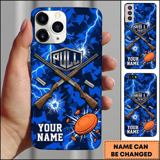 Maxcorners Shield Shotgun Explosion Pull Clay Target Personalized Name Trap Shooting Phone Case