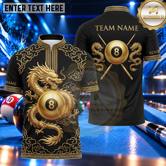 Maxcorners Oriental Dragon Imperial Pattern Billiards Multiple Options Personalized Name, Team Name 3D Shirt