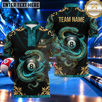 Maxcorners Imperial Oriental Dragon Pattern Billiards Multiple Options Personalized Name, Team Name 3D Shirt