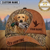 Maxcorners Tan Leather Marsh Camo Dog Hunting Multicolor Options Personalized Name 3D Cap