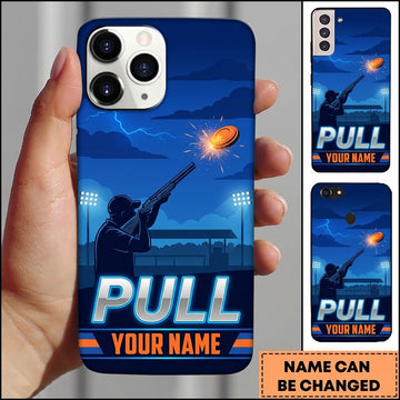 Maxcorners Night Range Silhouette Pull Clay Target Personalized Name Trap Shooting Phone Case