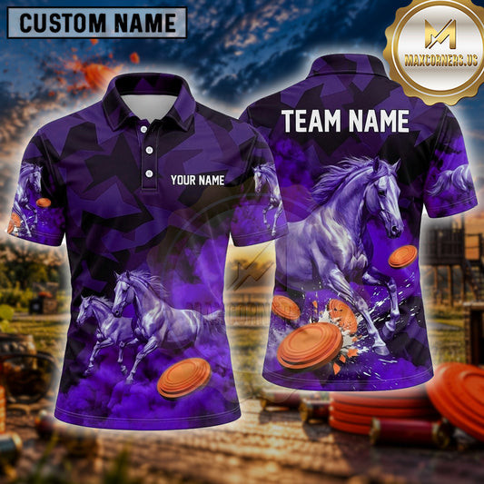 Maxcorners Trap Shooting Shirt Horse Stallion Multiple Options Personalized Name, Team Name 3D Shirt