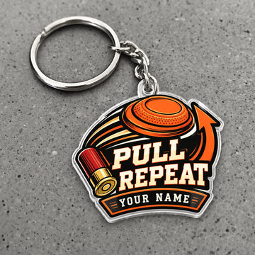 Maxcorners Clay Shooting Pull Repeat Clay Target Arrow Badge Custom Name Custom Gift 2D Flat Acrylic Ornament, Keychain