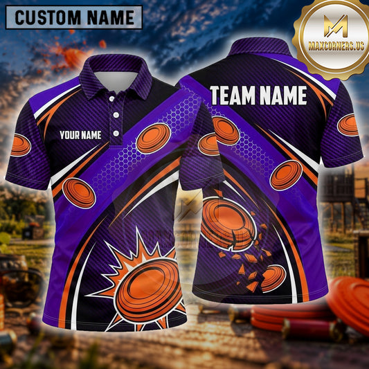 Maxcorners Trap Shooting Shirt Clay Target Shooting Lightning Blast Multiple Options Personalized Name, Team Name 3D Shirt