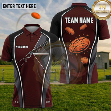 (5 Colors) Maxcorners Trap Shooting Clay Targets Shotgun Minimal Line Art Multiple Options Personalized Name, Team Name 3D Shirt