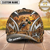 Maxcorners Sunset Wetland Silver Geometric Duck Hunting Dog Cap, Multiple Breeds Personalized Name 3D Cap