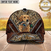 Maxcorners Wood Grain Geometric Marsh Camo Dog Hunting Multicolor Options Personalized Name 3D Cap