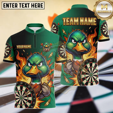 Maxcorners Angry Duck Hunter Cartoon Dartboard Multiple Options Personalized Name, Team Name 3D Shirt