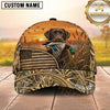 Maxcorners Golden Sunset American Flag Duck Hunting With Dogs Multi Options Personalized Name 3D Cap