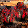 Maxcorners Whitetail Buck Geometric Frame Camo Personalized Name 3D Hoodie