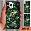 Maxcorners Fishing Dynamic Water Splash Abstract Pattern Multiple Options Personalized Name Phone Case (13 Fish Species)