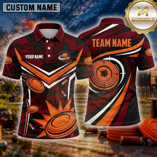 Maxcorners Trap Shooting Shirt Clay Shooting Geometric Target Burst Multiple Options Personalized Name, Team Name 3D Shirt