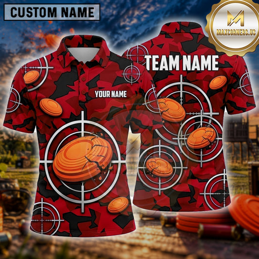 Maxcorners Trap Shooting Shirt Clay Target Shooting Explosive Disc Multiple Options Personalized Name, Team Name 3D Shirt