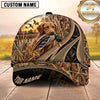 Maxcorners Sunset Marshland Gold Trim Duck Hunting Dog Cap, Multiple Breeds Personalized Name 3D Cap