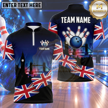 Maxcorners USA Bowling Jersey Distressed Patriotic Eagle Artwork Multiple Options Personalized Name, Team Name 3D Shirt
