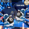 Maxcorners Great White Shark Ocean Wave Pool Multiple Options Personalized Name, Team Name 3D Shirt
