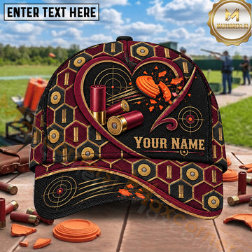 Maxcorners Trap Shooting Honeycomb Shotgun Shells Artwork Multiple Options Personalized Name 3D Cap