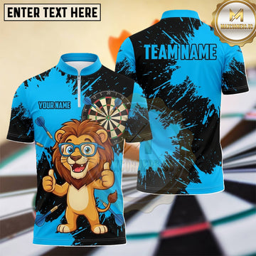 Maxcorners Cute Lion Splash Art Dartboard Multiple Options Personalized Name, Team Name 3D Shirt
