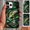 Maxcorners Fishing Dynamic Water Splash Abstract Pattern Multiple Options Personalized Name Phone Case (13 Fish Species)