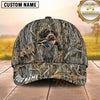 Maxcorners Classic Allover Marsh Grass Camo Duck Hunting With Dogs Multi Options Personalized Name 3D Cap