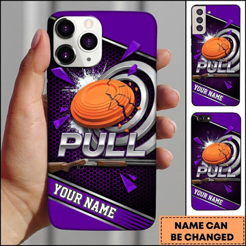 Maxcorners Shattered Target Emblem Pull Clay Target Personalized Name Trap Shooting Phone Case