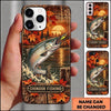 Maxcorners Fishing Autumn Lake Sunset Artwork Multiple Options Personalized Name Phone Case (13 Fish Species)