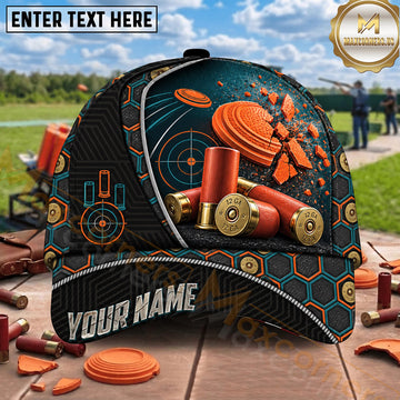 Maxcorners Trap Shooting Technical Target Ammo Pattern Multiple Options Personalized Name 3D Cap