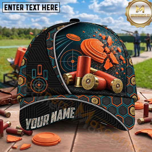 Maxcorners Trap Shooting Technical Target Ammo Pattern Multiple Options Personalized Name 3D Cap